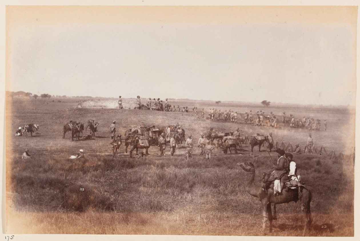 Sappers och gruvarbetare tillverkar skyddsgravar under övningslägret i Delhi, 1885 ca. av Unknown
