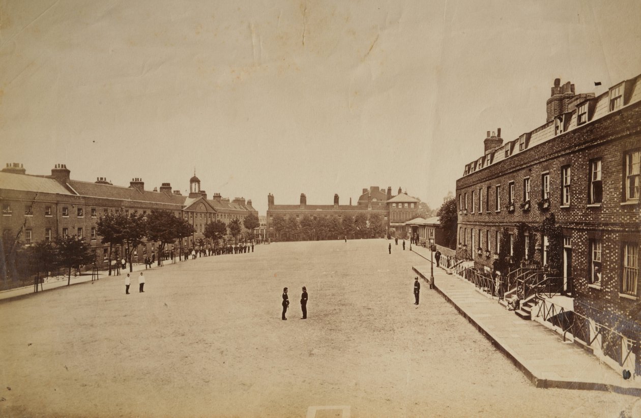 The Royal Marine Barracks i Chatham, Kent, Storbritannien, sent 1800-tal (s/v foto) av Unknown photographer
