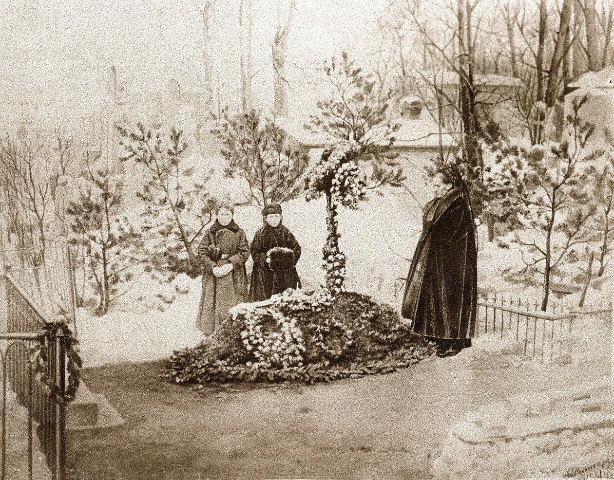 Familjen till den ryske författaren Fjodor Dostojevskijs (Dostojevskij eller Dostojevskij av Unknown photographer