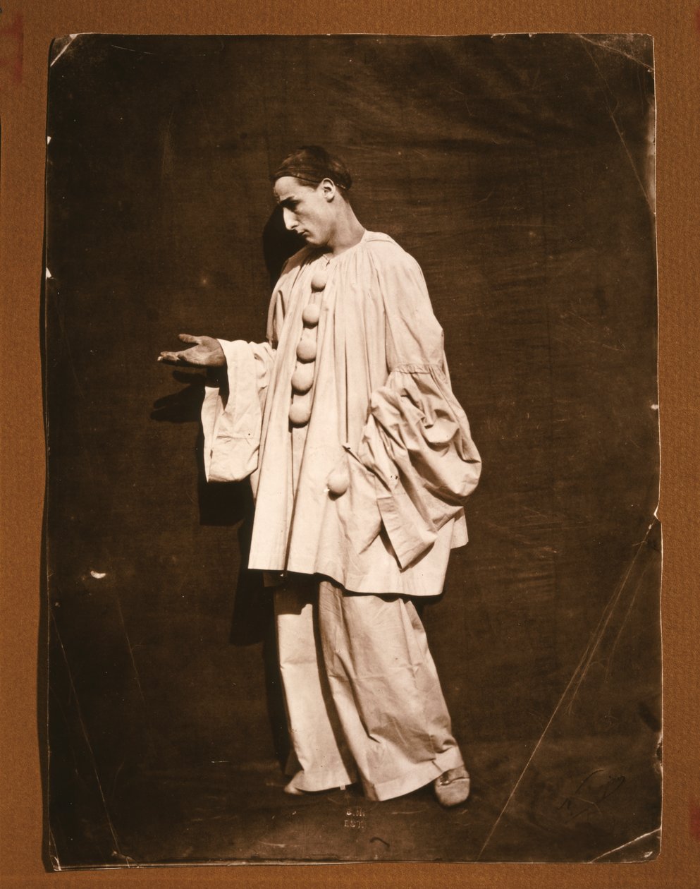 Mimen Jean-Charles Deburau som Pierrot (foto) av Unknown photographer