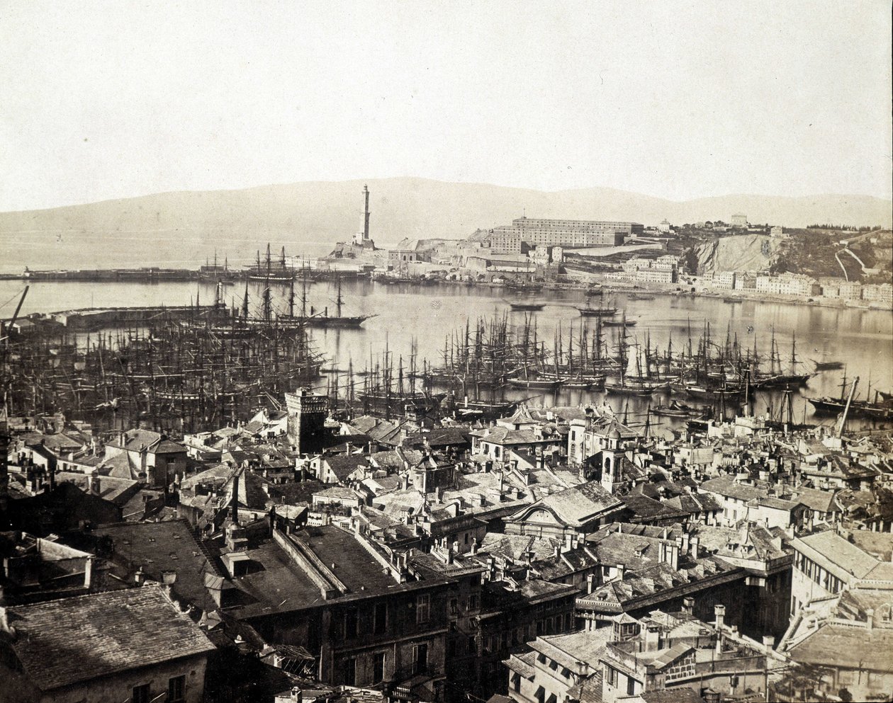 Hamnen i Genes i slutet av 1800-talet av Unknown photographer