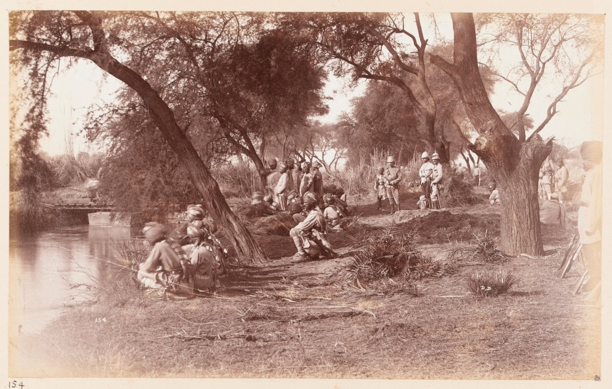 Beslaget av Alipur kanalbron av Guides Cavalry, Delhis träningsläger, 1885 av Unknown