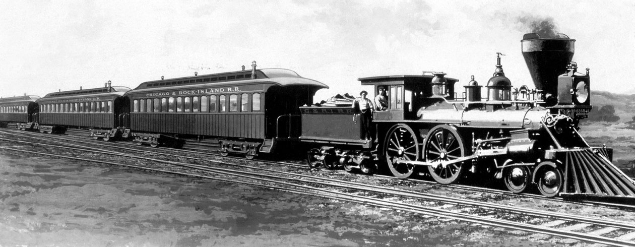Tåget från Chicago, Rock Island och Pacific Railroad (CRI&P RR) användes från 1852 av Unknown photographer