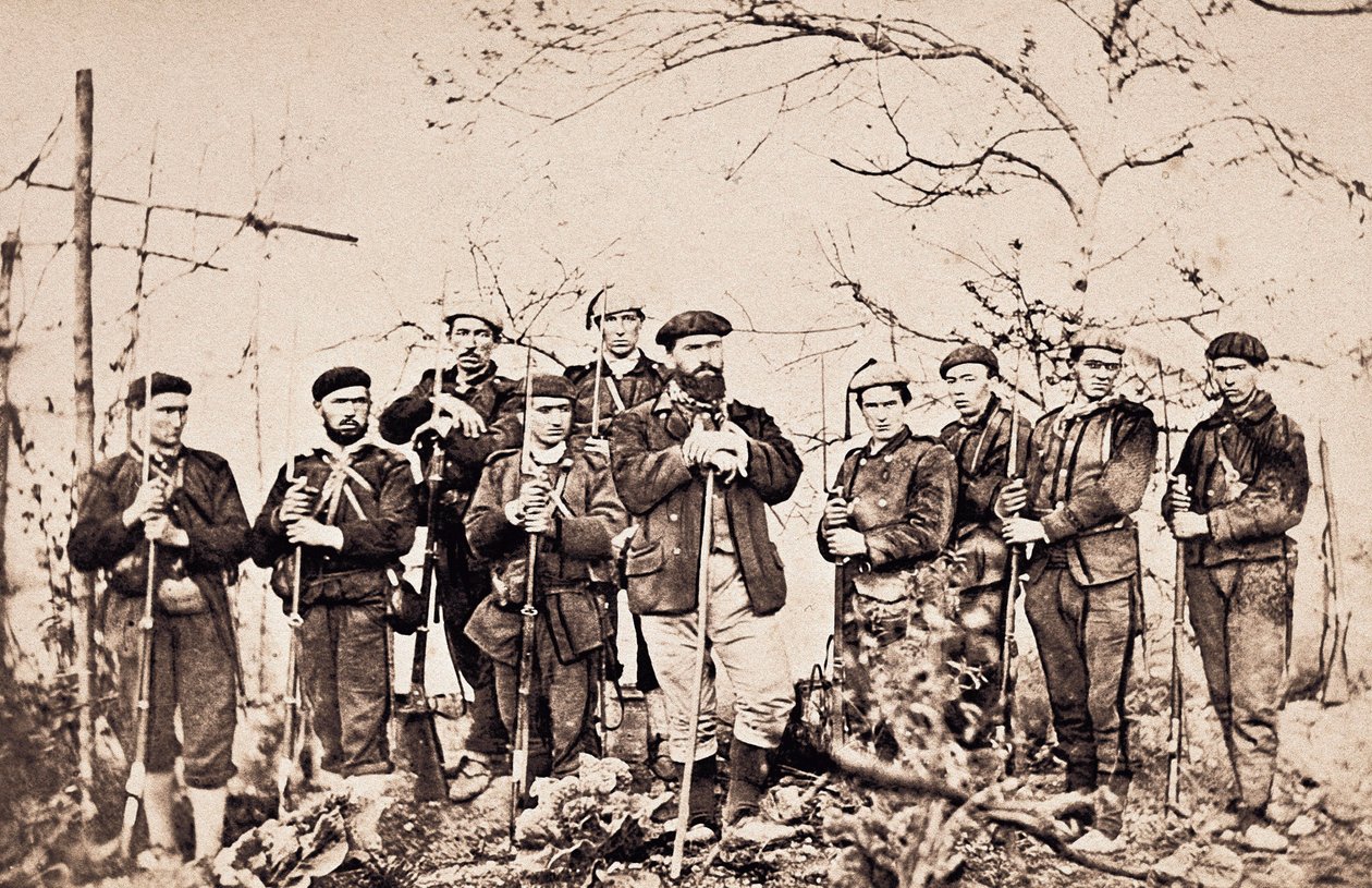 Tredje Carlistkriget (1872-1876): Santa Cruz-kuren och dess bevakning. Fotografi Spanien, San Sebastian, San Telmo kommunala museum. av Unknown photographer