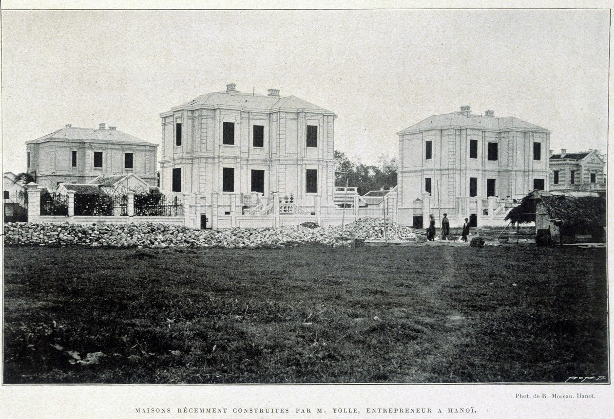 Radhus byggda i Hanoi av entreprenören Yolle, "Le Tonkin år 1900" av Robert Dubois. av Unknown photographer