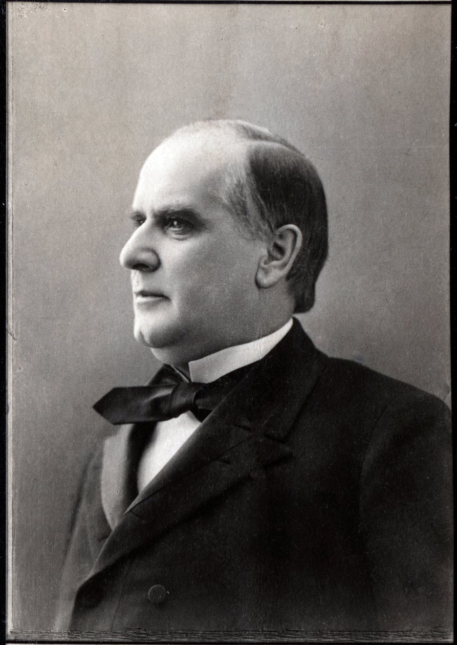 WILLIAM McKinley (1843-1901), USA:s 25:e president - Porträtt av William Mac Kinley (Mac-Kinley eller McKinley) av Unknown photographer