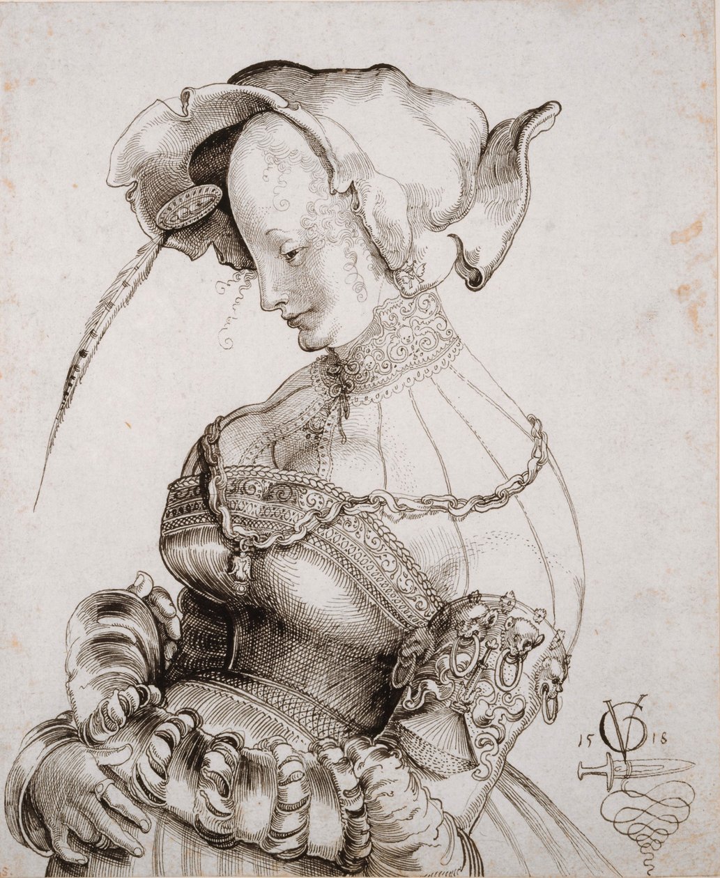 Prostituerad i halvfigur, 1518. av Urs Graf