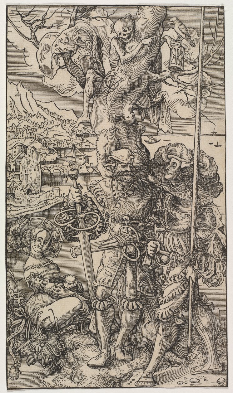 legosoldater och en kvinna med döden i ett träd, 1524. av Urs I Graf