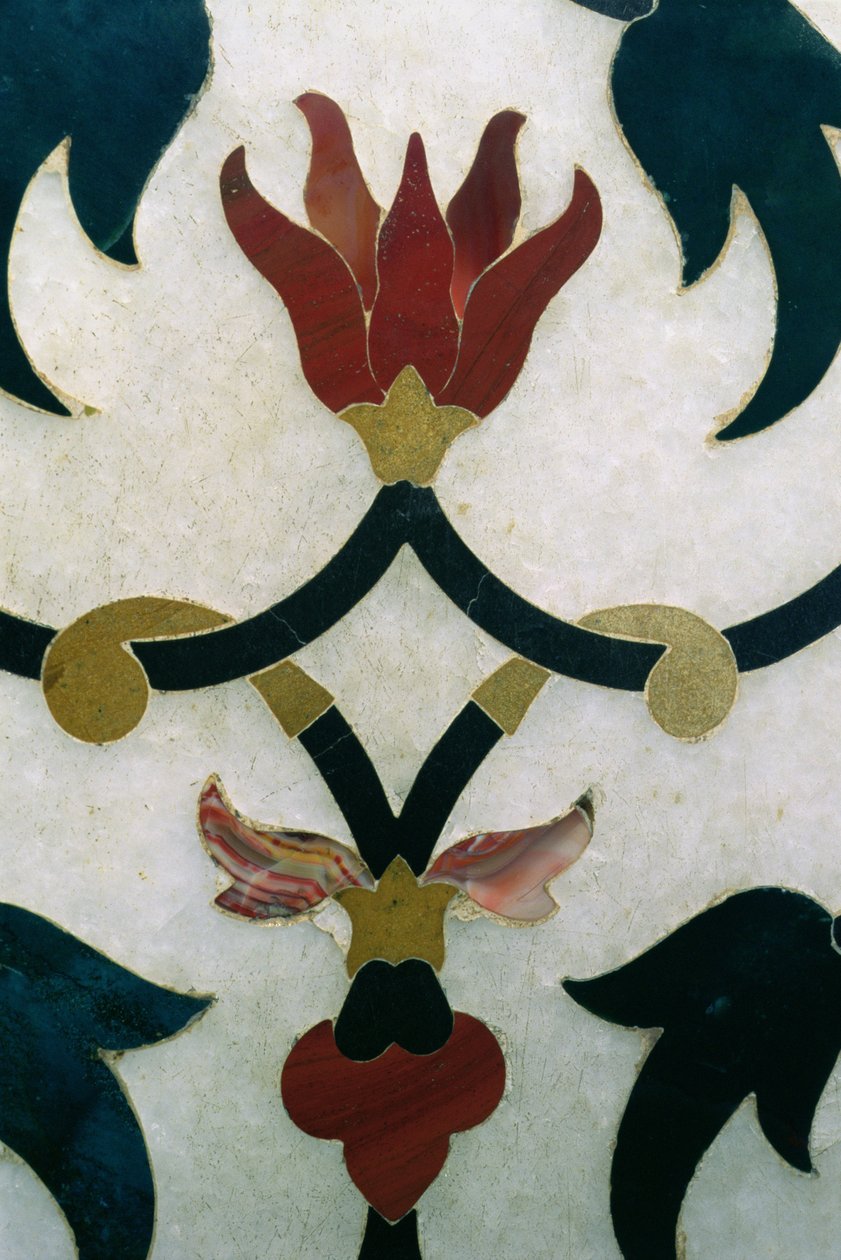 Lotusblommor, detalj från en yttervägg av Ustad Ahmad Lahori