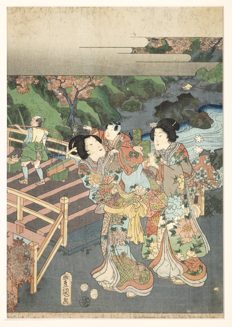 Höst, tidigt 1850-tal (träblock) av Utagawa Kunisada