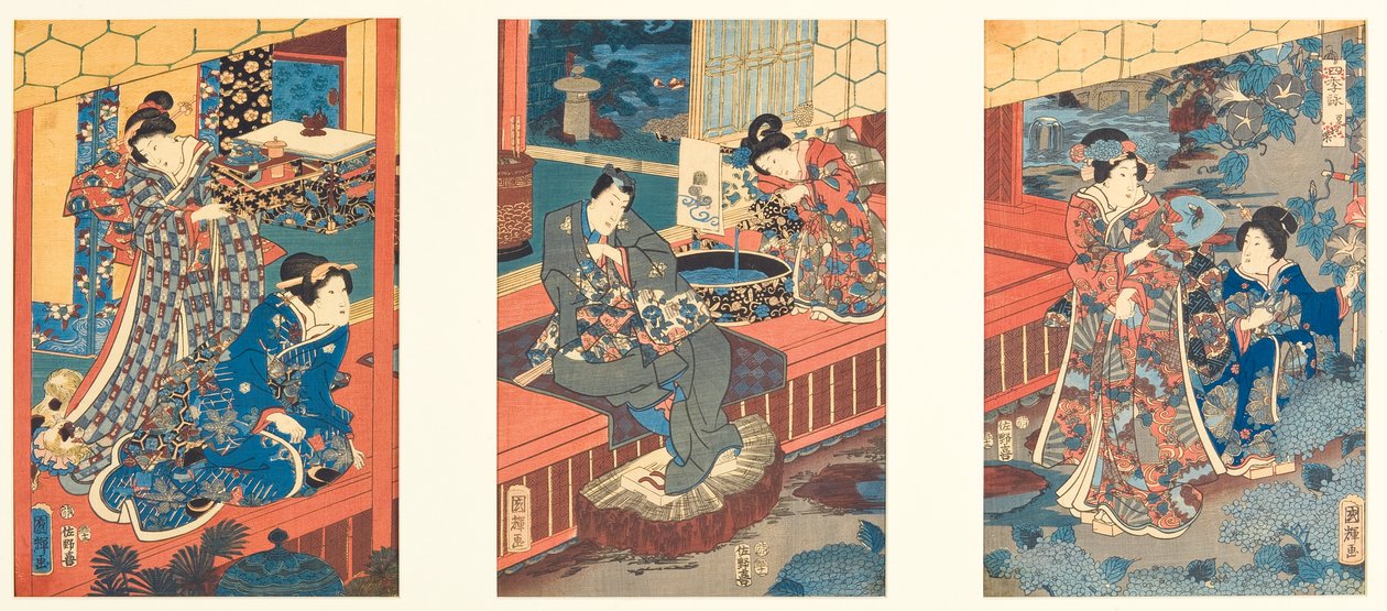 Sommarens glädje (Natsu o tanoshimi), 1853 (träsnitt) av Utagawa Kuniteru