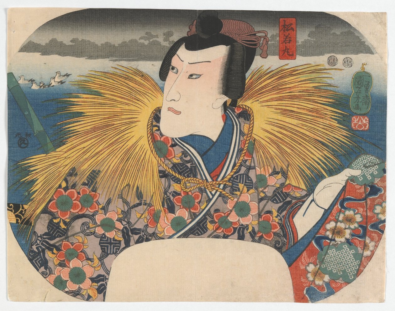 Skådespelaren Ichikawa Danjuro VIII som Matsuwakamaru, Edo-perioden, 1847 (färgsnitt) av Utagawa Kuniyoshi