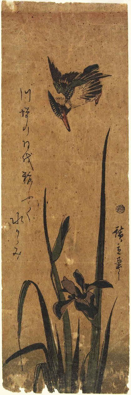 (Iris och kungsfiskare), 1830-1858 av Utagawa Hiroshige