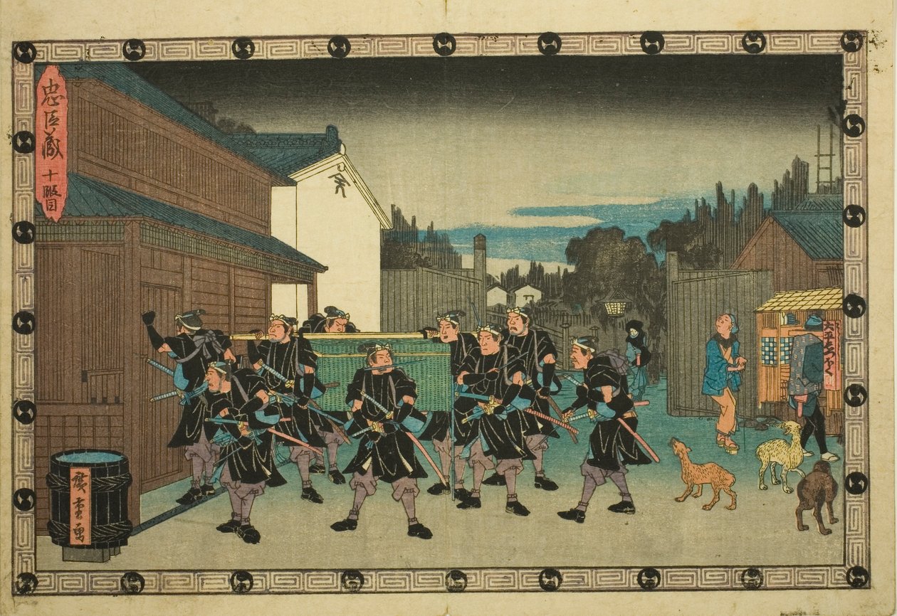 Akt 10 (Judanme), från serien "The Revenge of the Loyal Retainers (Chushingura)" av Utagawa Hiroshige