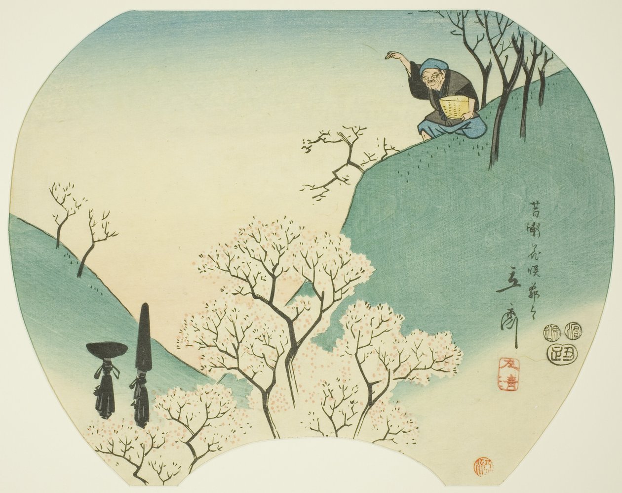 Forntida berättelse om den gamle mannen som fick träden att blomma av Utagawa Hiroshige