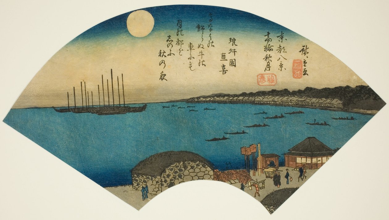 Autumn Moon at Takanawa (Takanawa shugetsu), från serien "Eight Views of the Eastern Capital (Toto hakkei)" av Utagawa Hiroshige