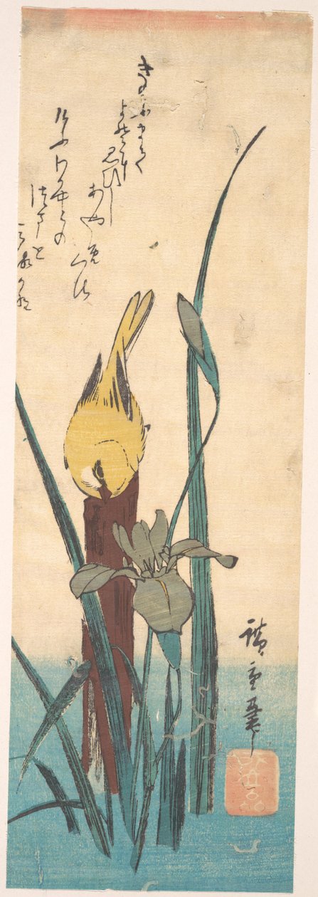 Vogel und Iris av Utagawa Hiroshige