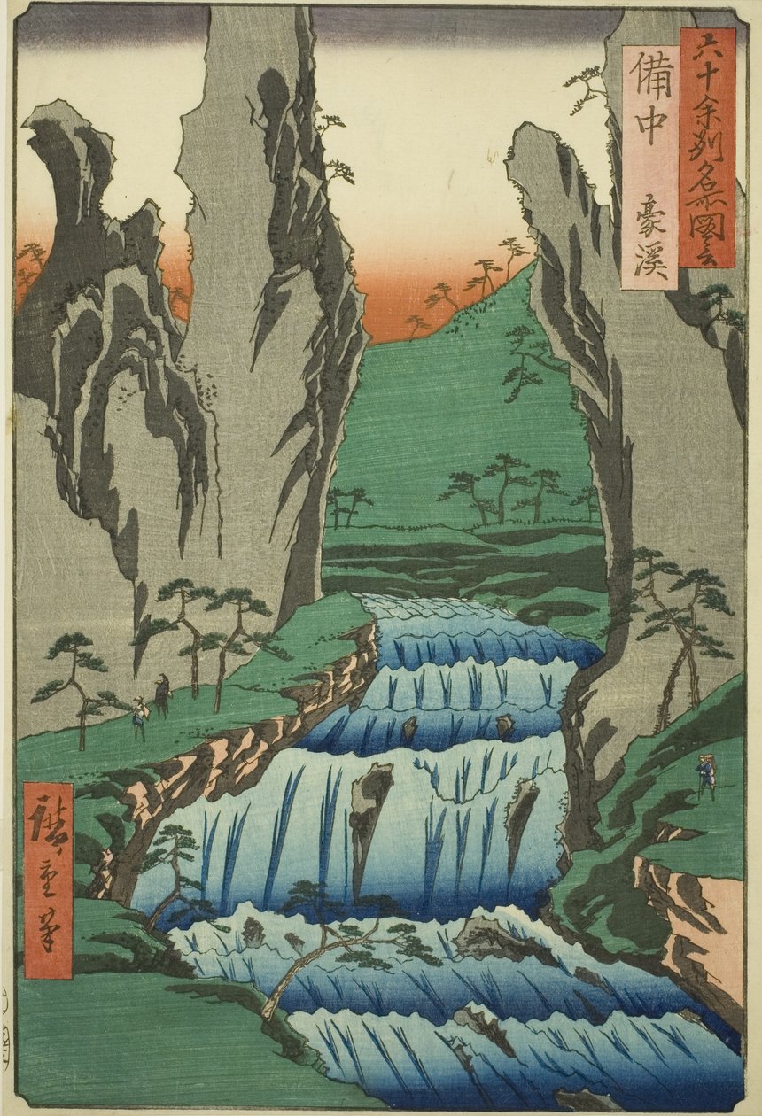 Bit-chu P-Roynce: gokei (bit-chu, gokei), från serien (Rokujuyoshi Meisho Zue)” av Utagawa Hiroshige