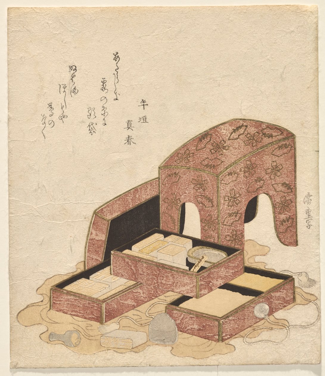 Kalligrafiset med brickor med olika sigill av Utagawa Hiroshige