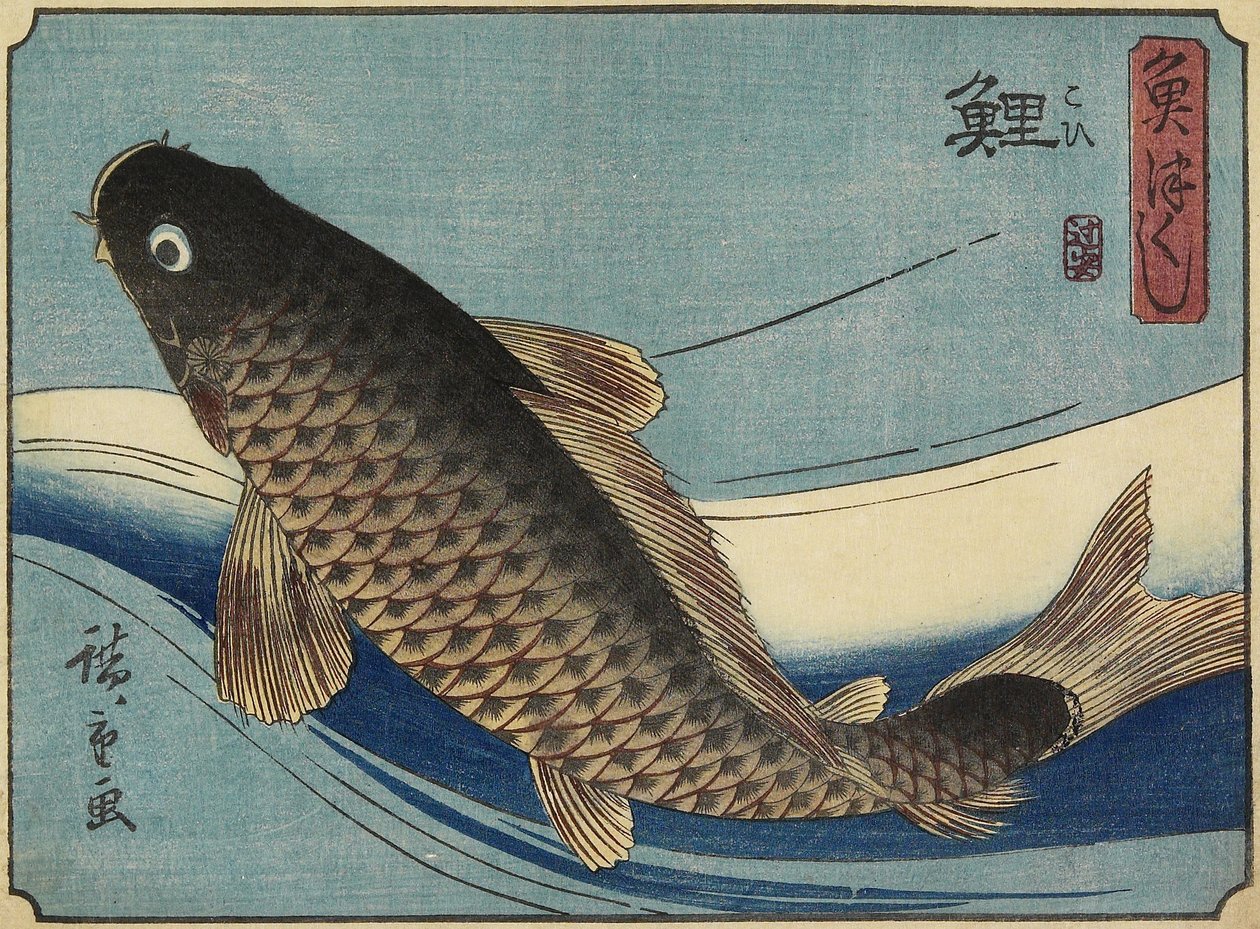 Karp, 1830-1844 av Utagawa Hiroshige