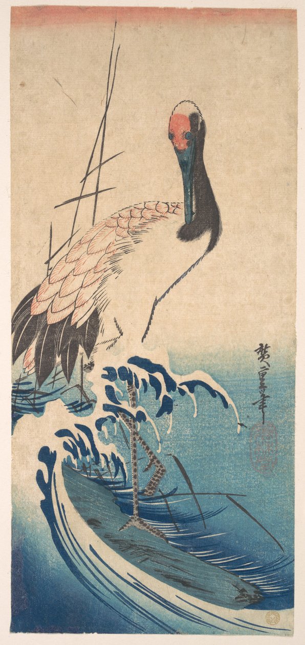 Crane och Surf av Utagawa Hiroshige