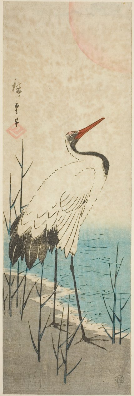 Trana och sol av Utagawa Hiroshige
