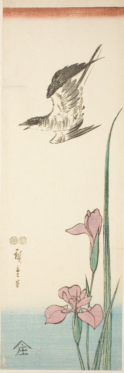 Gök och iris av Utagawa Hiroshige