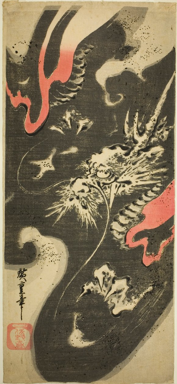 Drake i moln av Utagawa Hiroshige