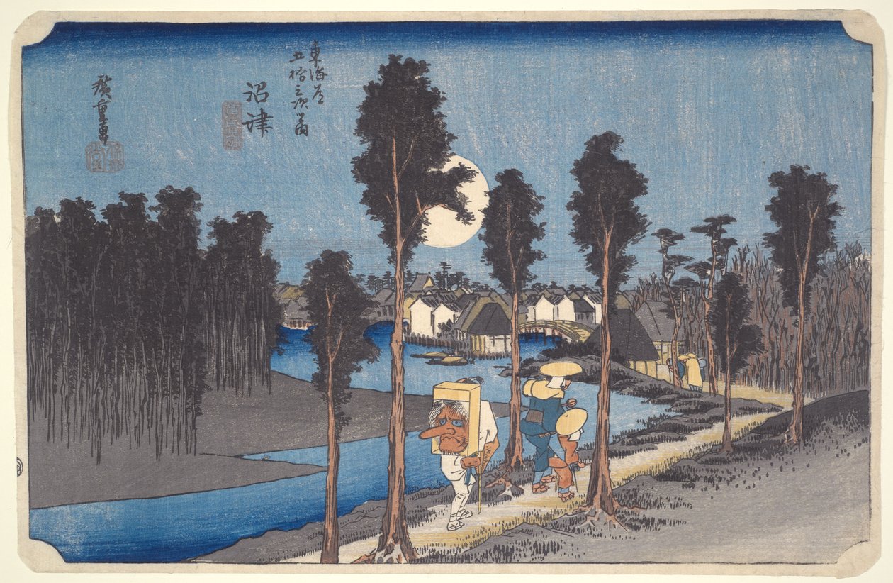 Skymning i Numazu, ur serien ”De femtiotre stationerna längs Tōkaidō” av Utagawa Hiroshige