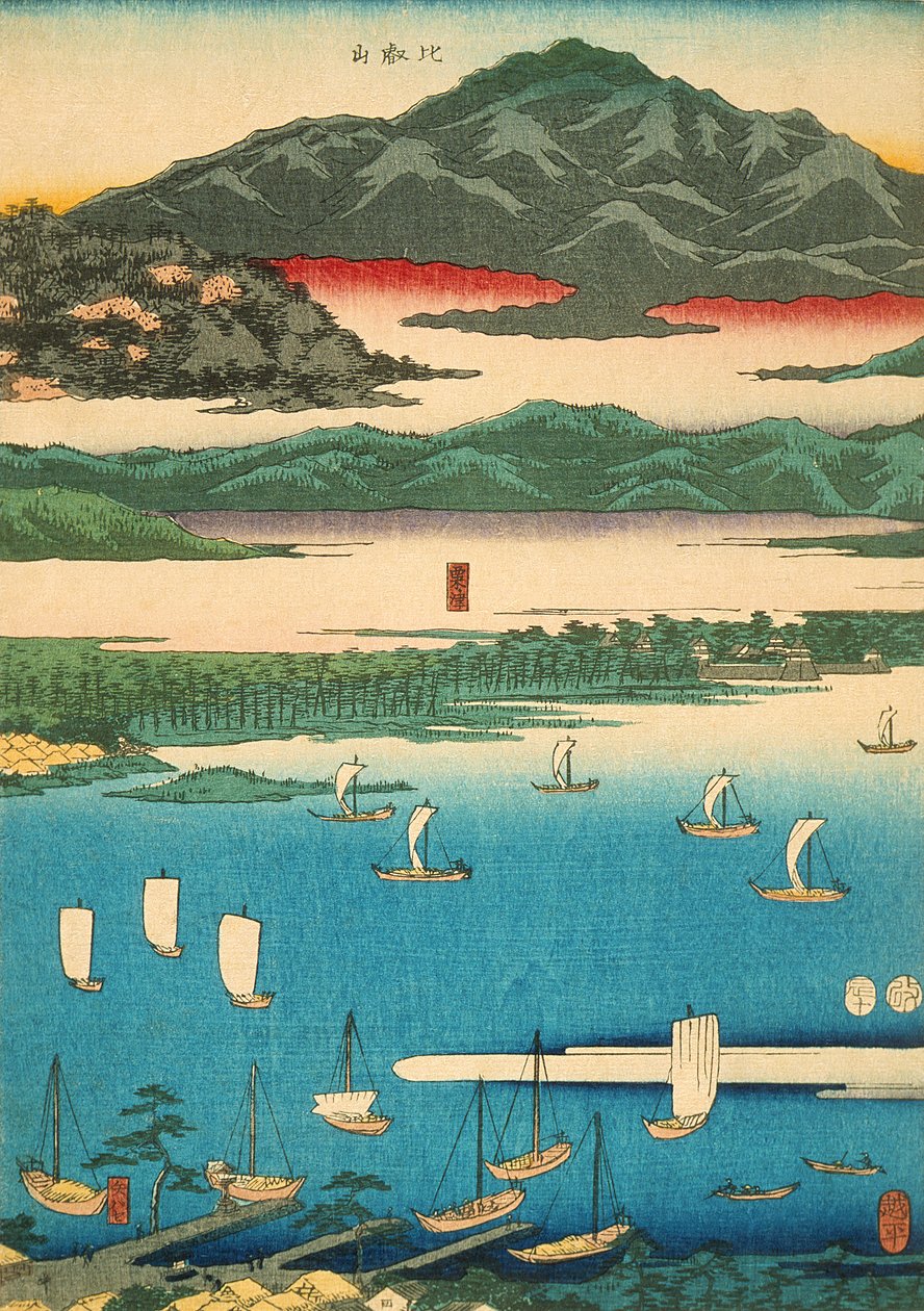 Åtta vyer över Ōmi av Utagawa Hiroshige