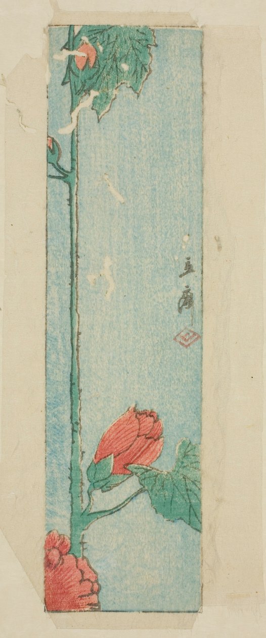 Kuvert med hibiskus av Utagawa Hiroshige