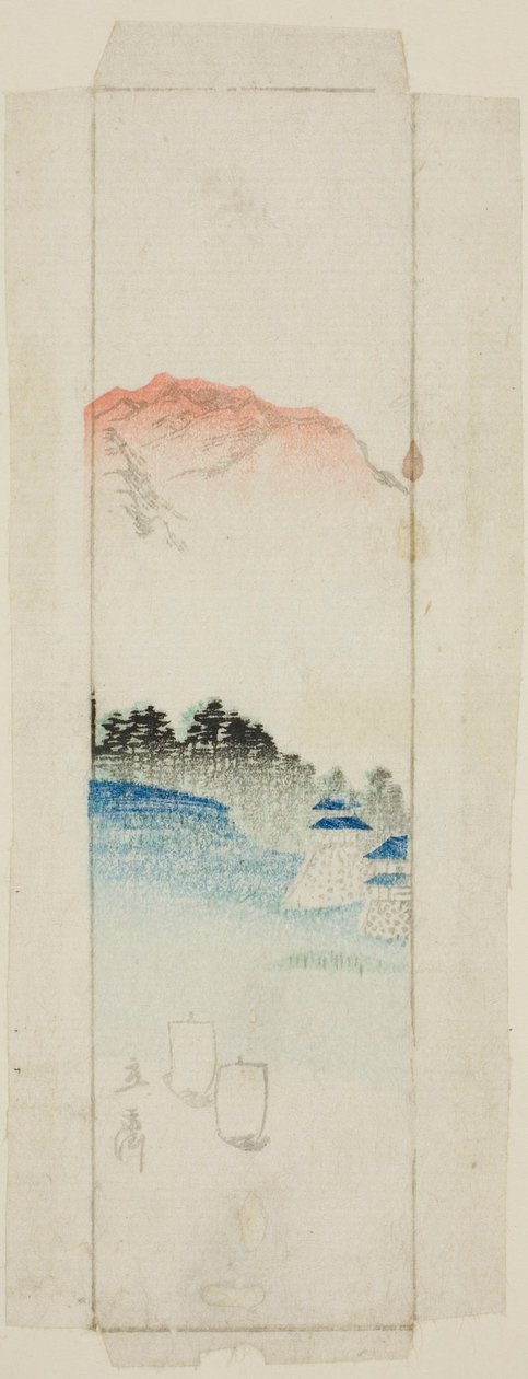 Kuvert med landskap av Utagawa Hiroshige