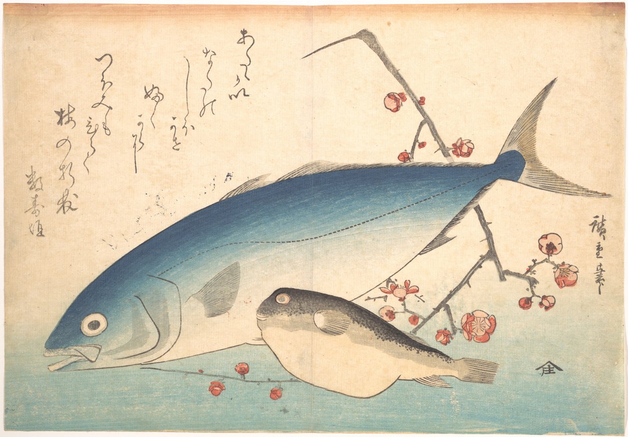 Fugu- och inadafiskar, ur serien Uozukushi (Alla slags fiskar) av Utagawa Hiroshige