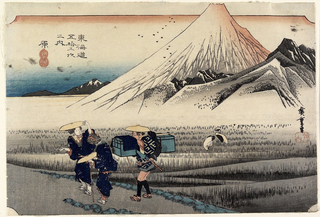 Fuji in the Morning, Hara, ca. 1833 av Utagawa Hiroshige