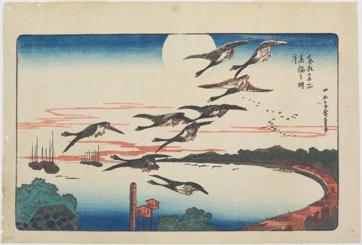Fullmåne över Takanawa av Utagawa Hiroshige