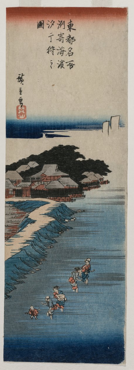 Samla skal vid lågvatten vid Susaki; från serien 100 Views of Famous Places in Edo av Utagawa Hiroshige