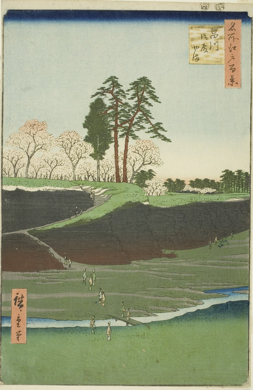 Fick hej på Shinagawa (Shinagawa Gotenyama), från serien av Utagawa Hiroshige