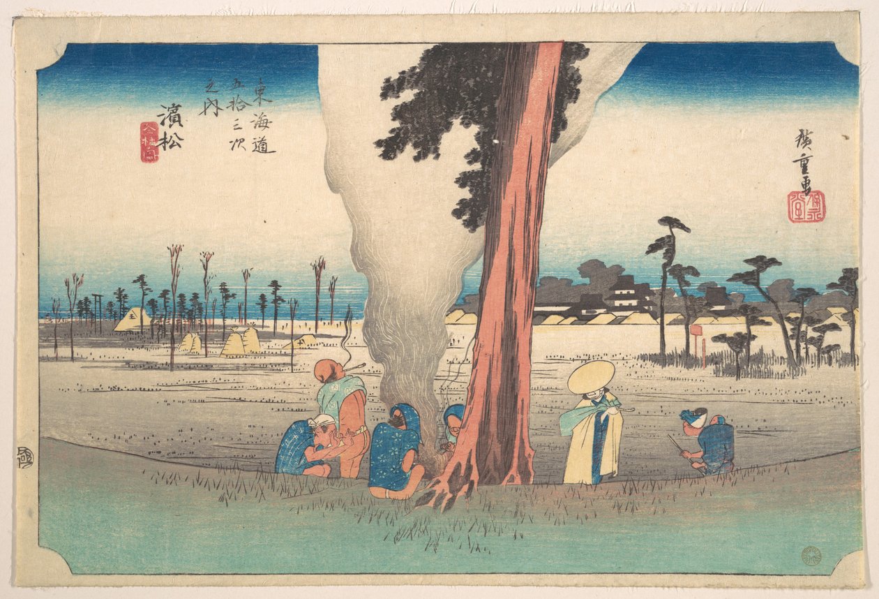 Hamamatsu, vy över Toko av Utagawa Hiroshige