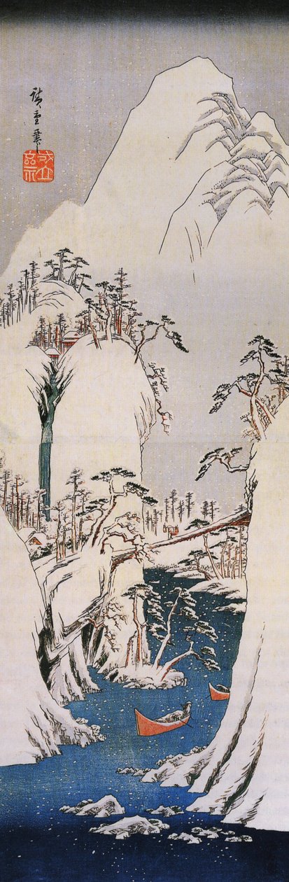 Hiroshige, En snöig ravin av Utagawa Hiroshige