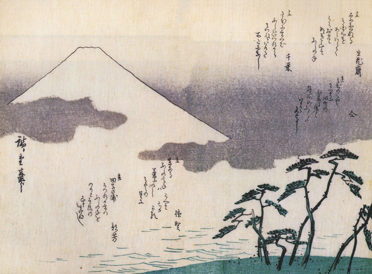 Hiroshige, Fujiberget sett från stranden av Utagawa Hiroshige