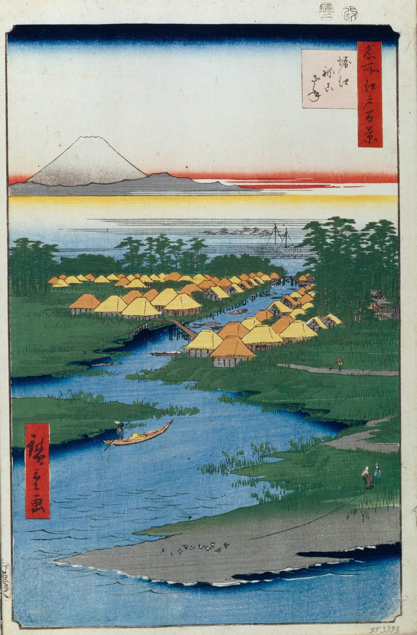 Horie och Nekozane Hundra berömda vyer av Edo, 1856-1858 av Utagawa Hiroshige