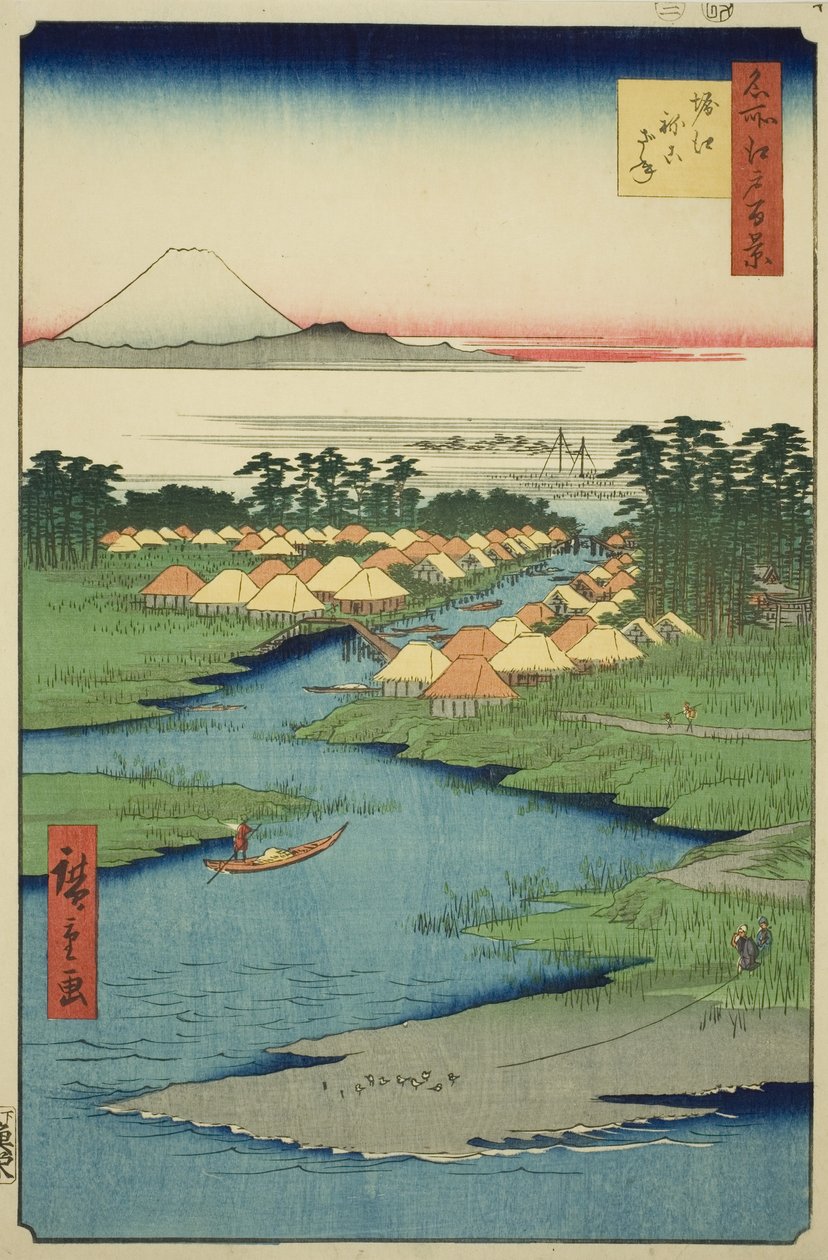 Horie och Nekozane, från serien "One Hundred Famous Views of Edo (Meisho Edo hyakkei)" av Utagawa Hiroshige