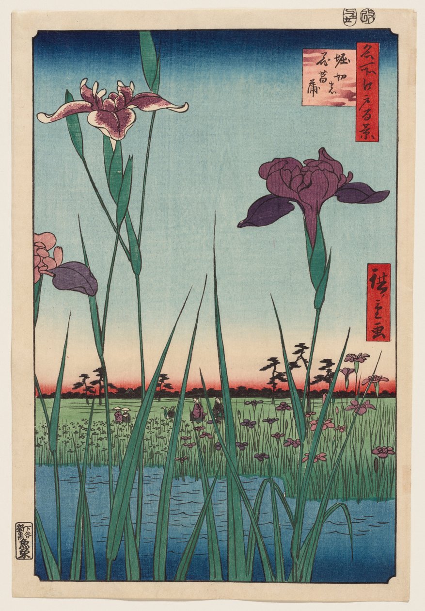 Irisparken i Horikiri av Utagawa Hiroshige