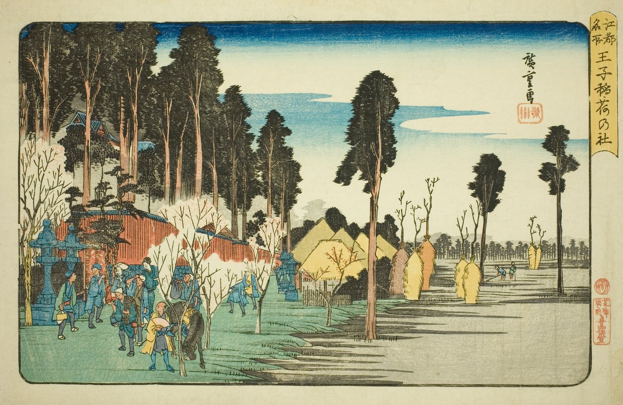 Inari Shine at Uncle (Uncle Inari no Yashiro), från Teseries av Utagawa Hiroshige