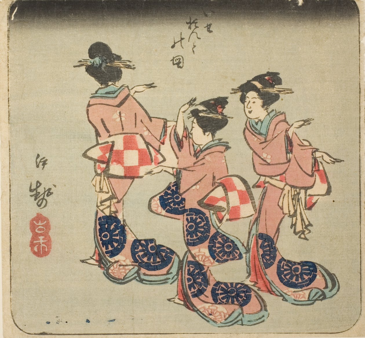 Ise, sektion av blad nr. 3 från serien "Utklippta bilder av provinserna (Kunizukushi harimaze zue)" av Utagawa Hiroshige