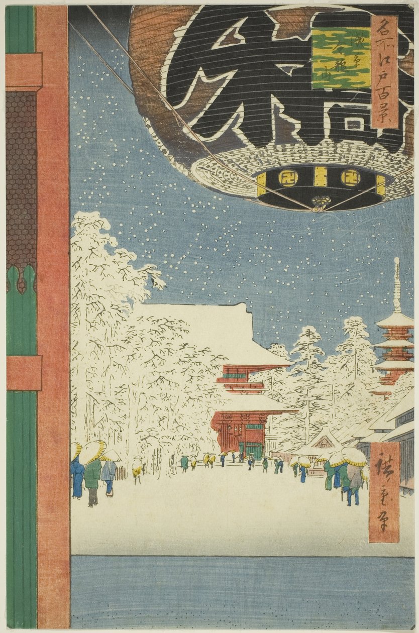 Kinryu kvarvarande hand MP i Asakusa (Asakusa Kinryu kvar), från serien "Ridge for dre d fah s view of Edo (Edo Hundra berömda sevärdheter i Edo)" av Utagawa Hiroshige