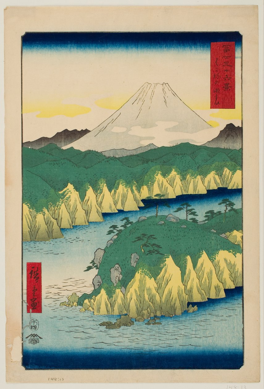 Sjön vid Hakone, ur serien ”De trettiosex vyerna av berget Fuji” av Utagawa Hiroshige