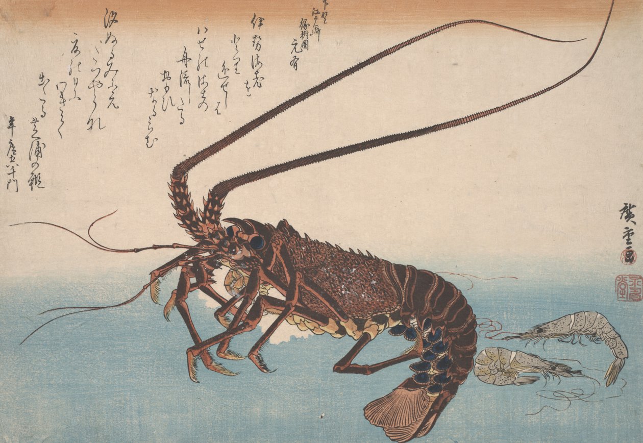 Hummer och räkor, c.1832 av Utagawa Hiroshige