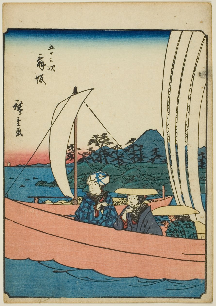 Maisaka, från seriens "fifty-three S tachi sound "of te urbanity" (Goshuyama nästa) ) av Utagawa Hiroshige