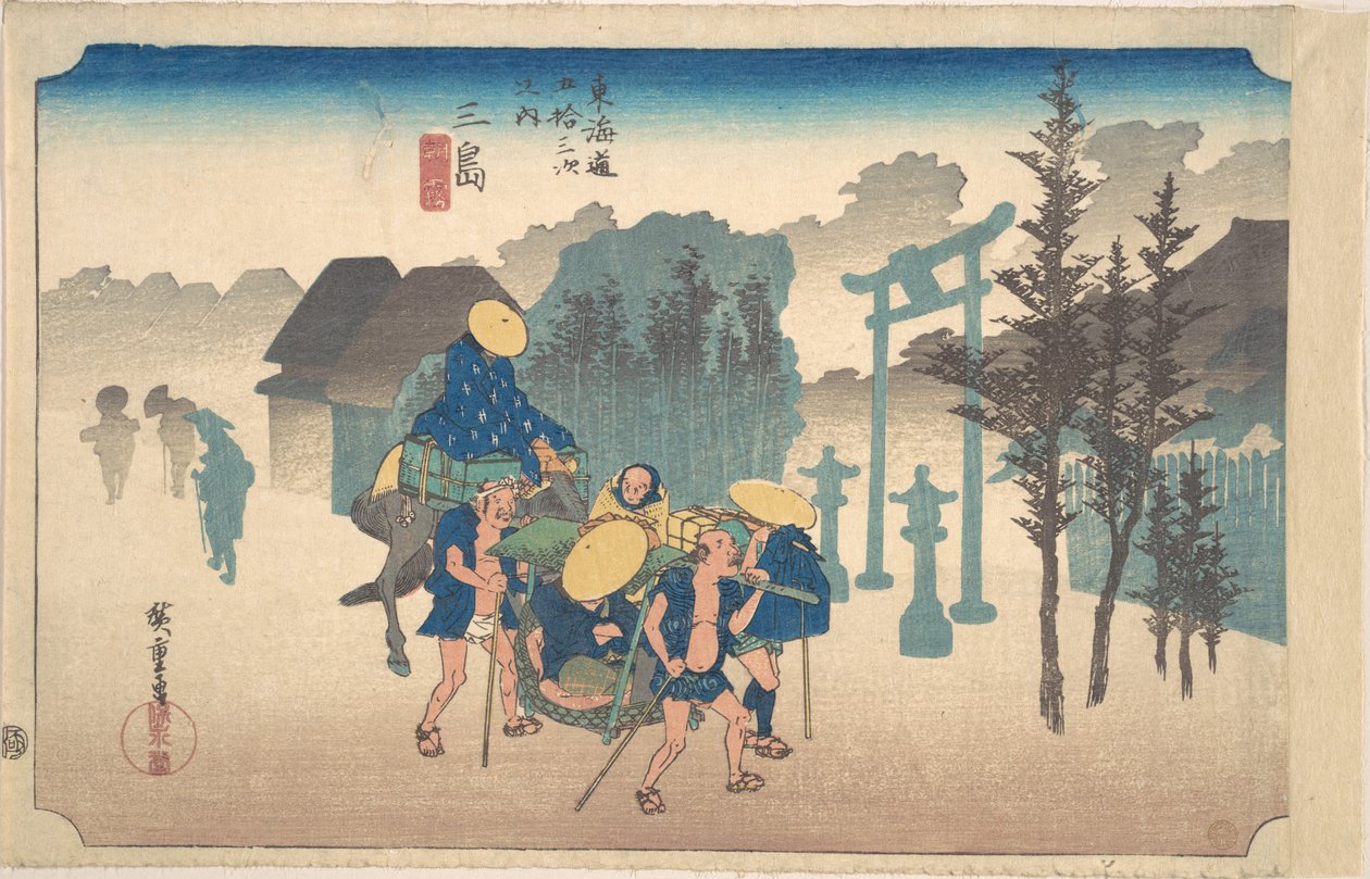 Mishima, Asa Kiri av Utagawa Hiroshige